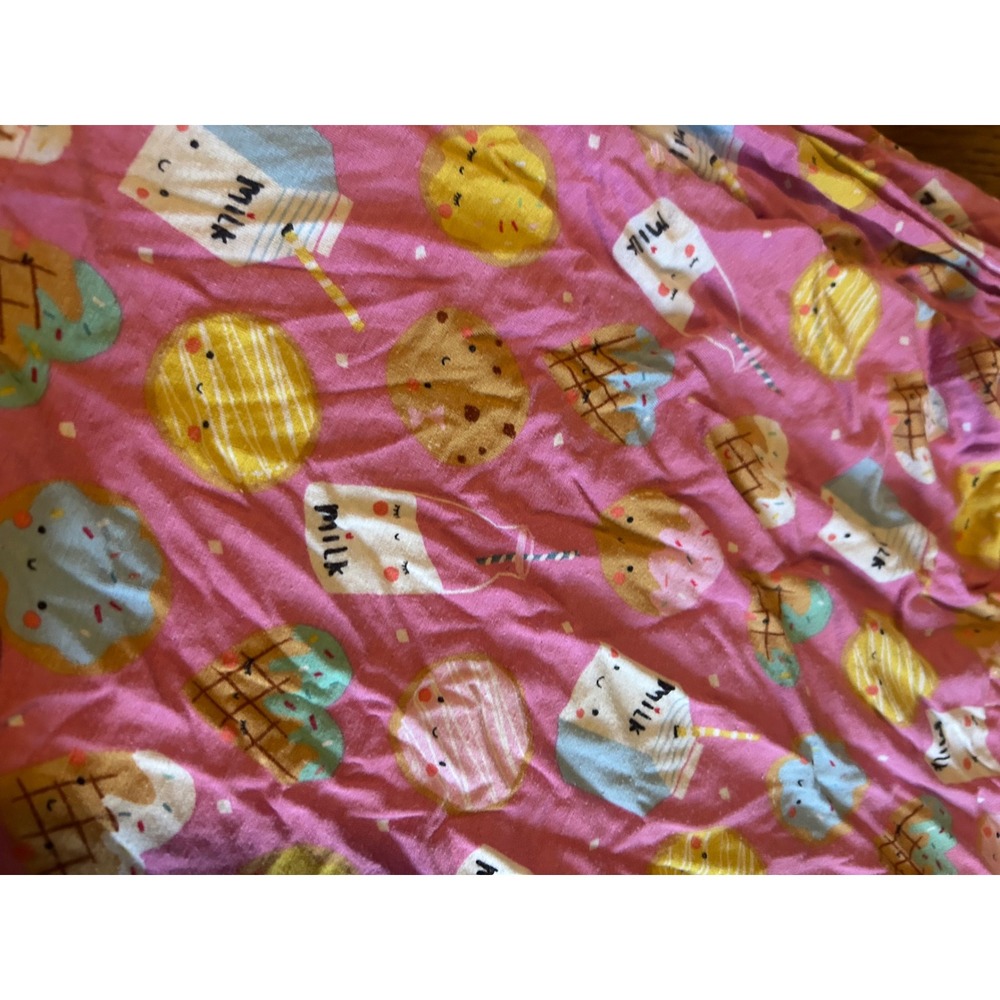 Little Sleepies Milk and Cookies Bamboo Pajama Set Pink Kids Size 9/10 - Picture 4 of 5